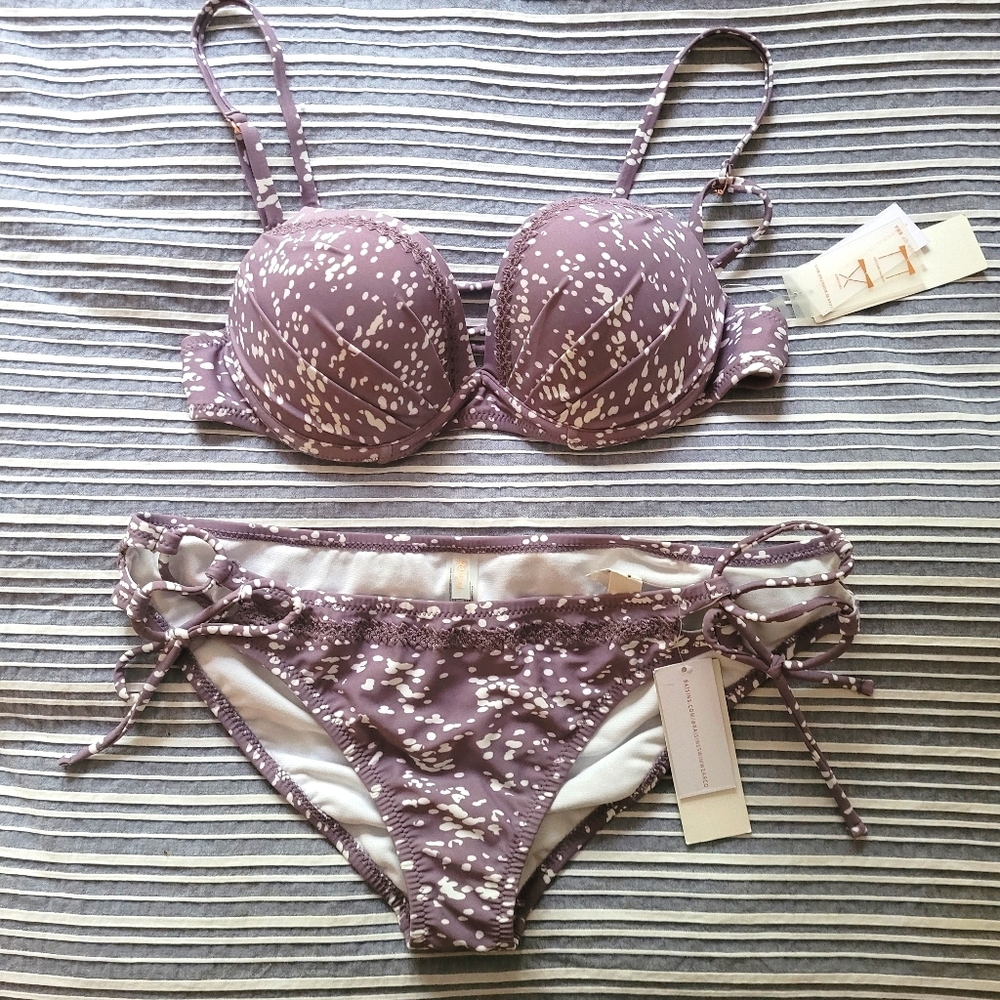 Raisins Purple Polkadot Bikini Set